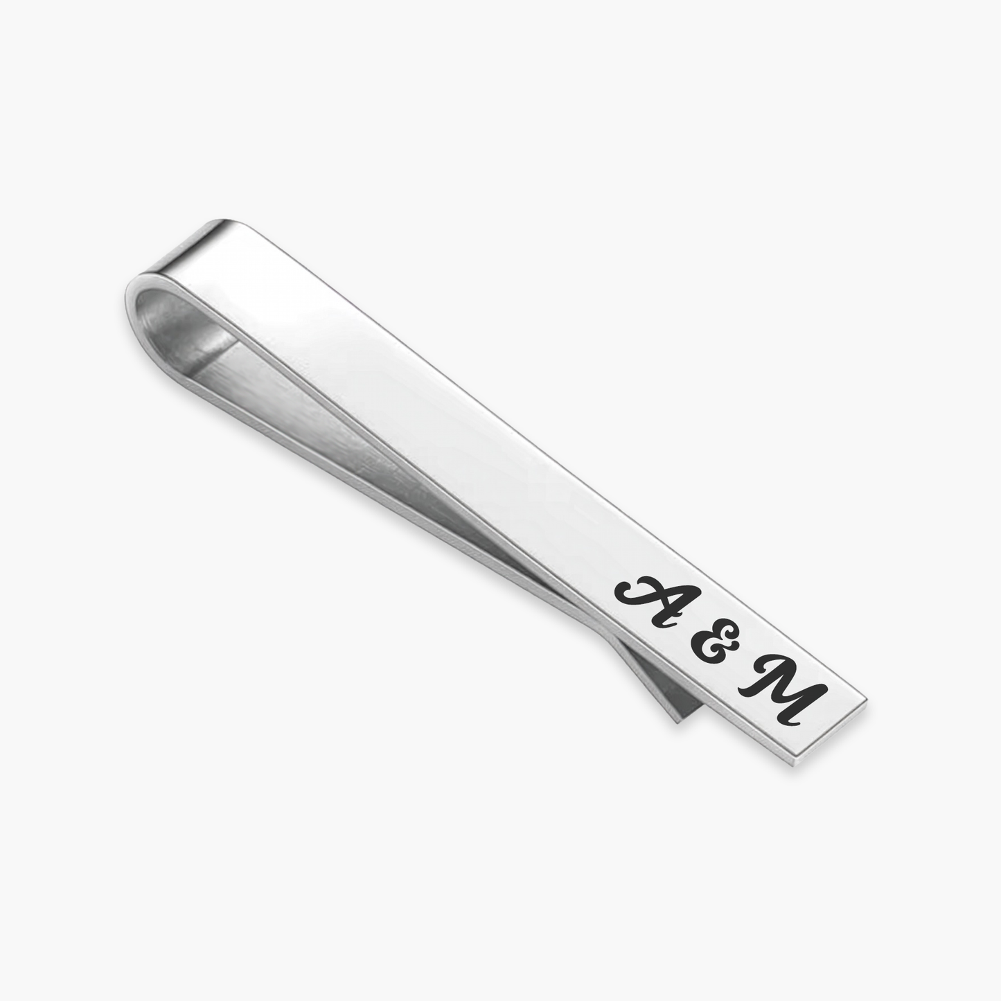 Clipe Prendedor de Gravata Personalizado com Nome ou Frase em Aço Inox Premium