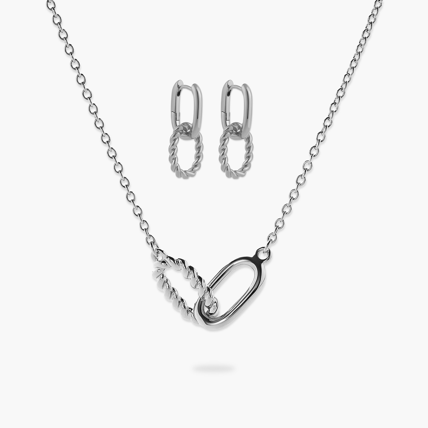 Conjunto Duo Loop com Elos Entrelaçados em Ouro 18k ou Prata