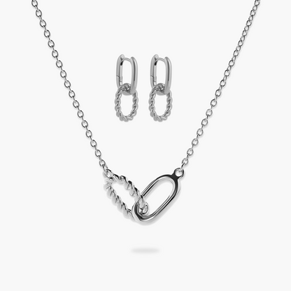 Conjunto Duo Loop com Elos Entrelaçados em Ouro 18k ou Prata