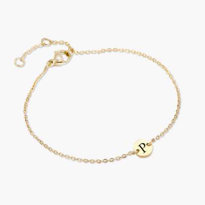 Pulseira Mini Personalizada com Letra em Aço Inox Premium