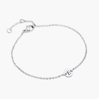Pulseira Mini Personalizada com Letra em Aço Inox Premium