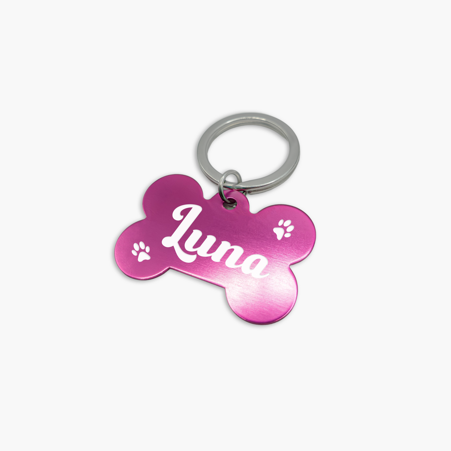Tag de Identificação Pet Ossinho Personalizada Colors Alumínio