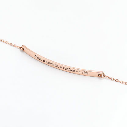 Pulseira Tag Inox Personalizada com Nome em Aço Inox Premium