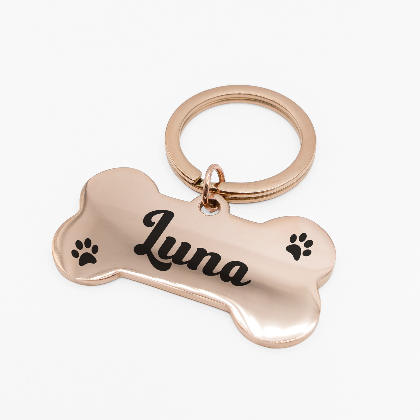 Tag de Identificação Pet Ossinho Personalizada Premium Inox