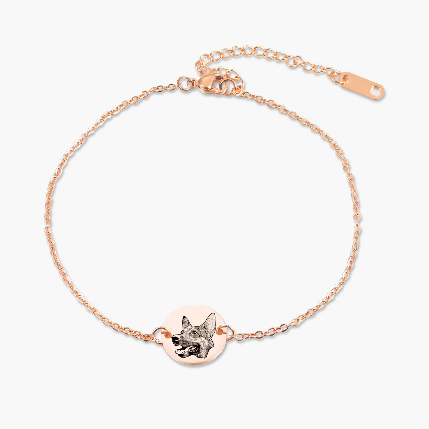 Pulseira Pingente Redondo com Foto Personalizada Aço Inox Premium