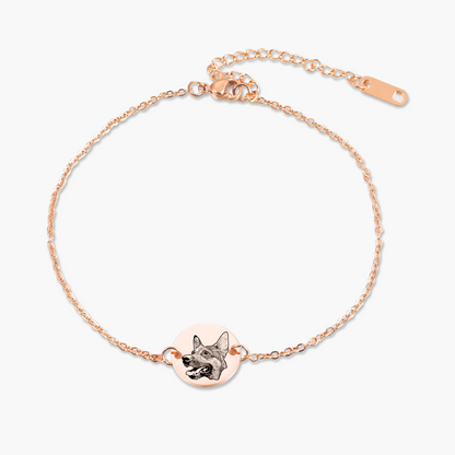 Pulseira Pingente Redondo com Foto Personalizada Aço Inox Premium