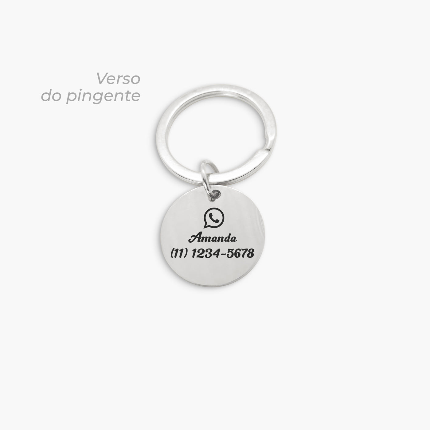 Tag de Identificação Pet Redondo Personalizada Premium Inox